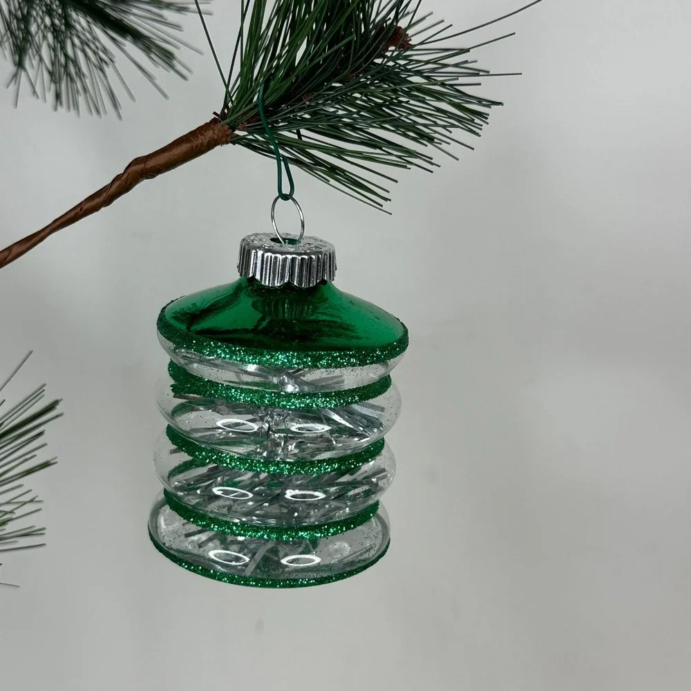 Shiny Brite Christopher Radko Set of 6 Vintage Lantern Glass Christmas Ornaments